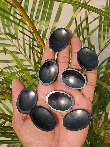 Miniatura 3 de Shungita - Piedra de cristal para el pulgar y la preocupación del pulgar, lágrima de reiki, piedras curativas de bolsillo para la ansiedad, alivio