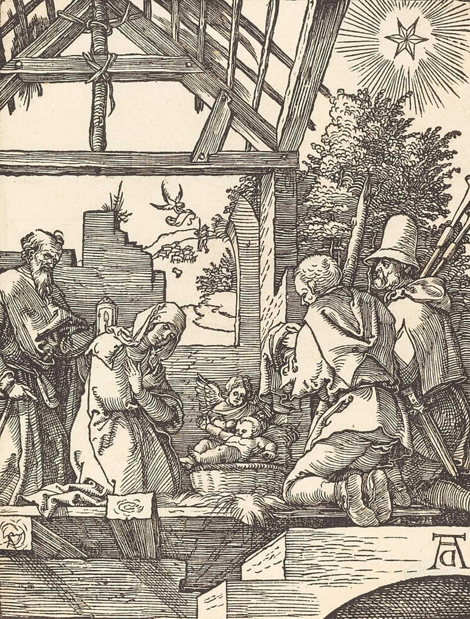 POSTERIIk Vintage Art Print Images Pictures Print the Nativity Probably by Albrecht Dürer Modern Colour Posters for Office Home Decor 60x90cm