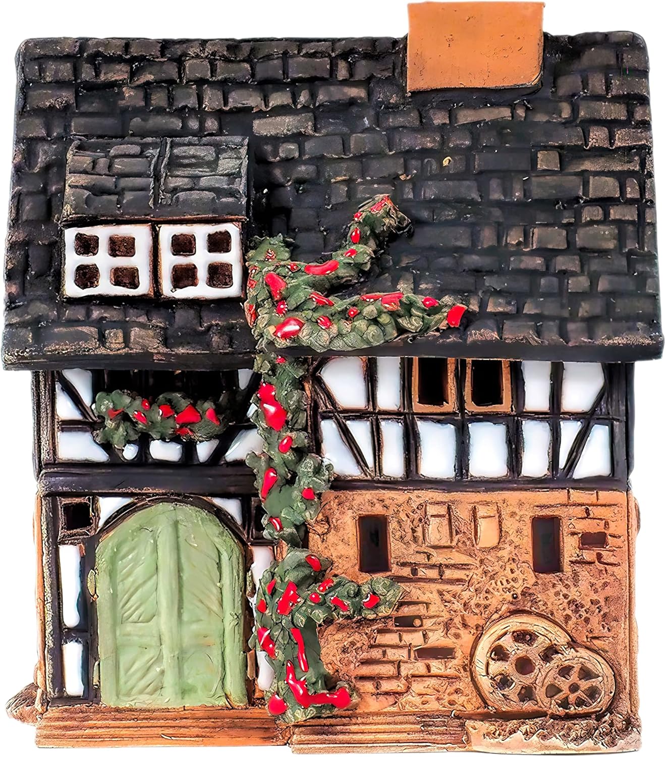 Ceramic Houses and Villages Collection - Handmade House Collectible Miniature of Historic House in Lauterbach Germany - Cone Incense Holder Room Decor Incense Burner S19-5