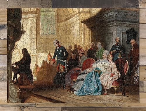 Miniatura 9 de 1000 piezas - Pintura del museo - Rompecabezas - Johann Sebastian Bach en el órgano, Sanssouci, Federico el Grande y la familia real el 7 de mayo de