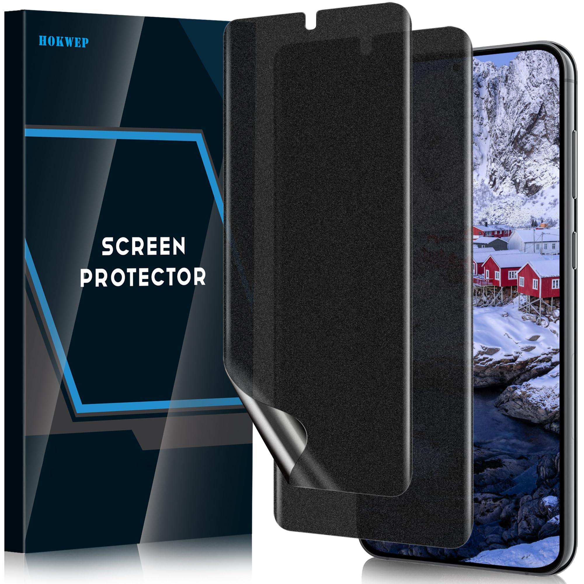 Hokwep [2 Pack] Galaxy S25 Plus Screen Protector, Matte Privacy Flexible TPU Film Case Friendly Anti Spy Matte Finish Surface [Support in-Screen