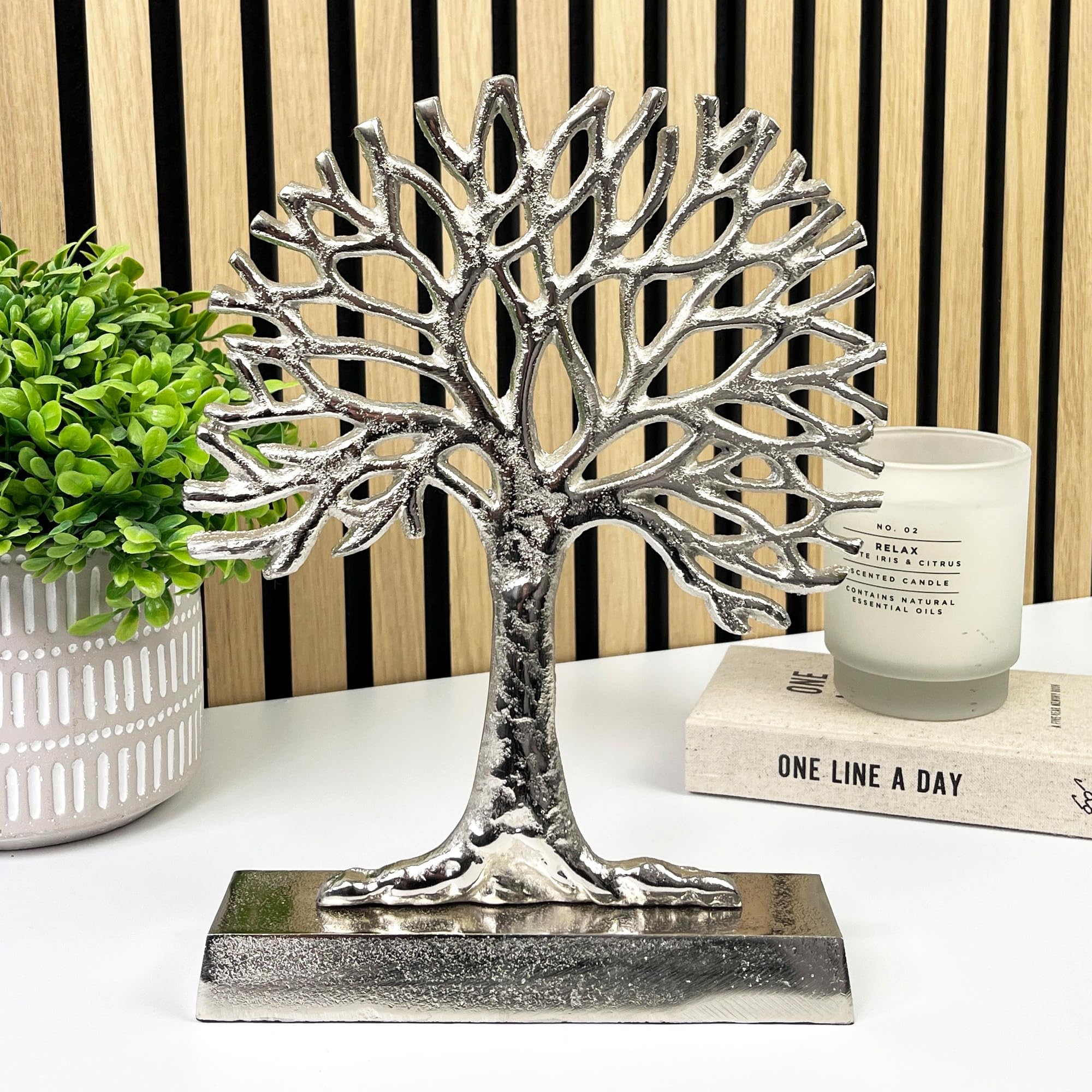 Alfie Francis Silver 27.5Cm (Tall) Metal Tree Of Life Ornament Sculpture Vintage Home Decor Life