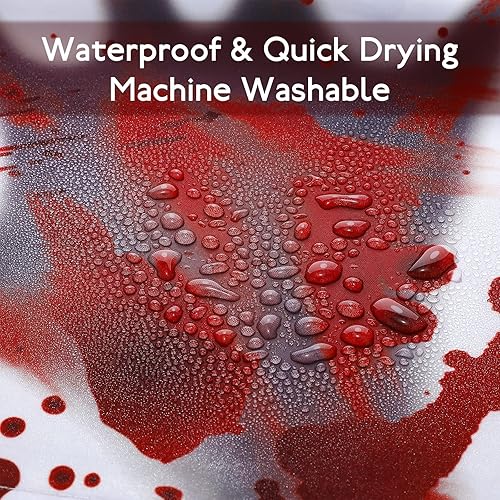 Miniatura 5 de Cindeer Cortina de ducha de Halloween, manos sangrientas aterradoras, diseño de fantasma, cortina de baño de poliéster impermeable con ganchos, 71 x