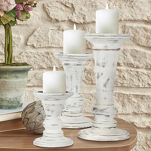 Portavelas decorativo de madera hecho a mano, forma de sirena, columnas redondeadas, estilo campestre, ideal para regalo, boda, Navidad, fiesta,