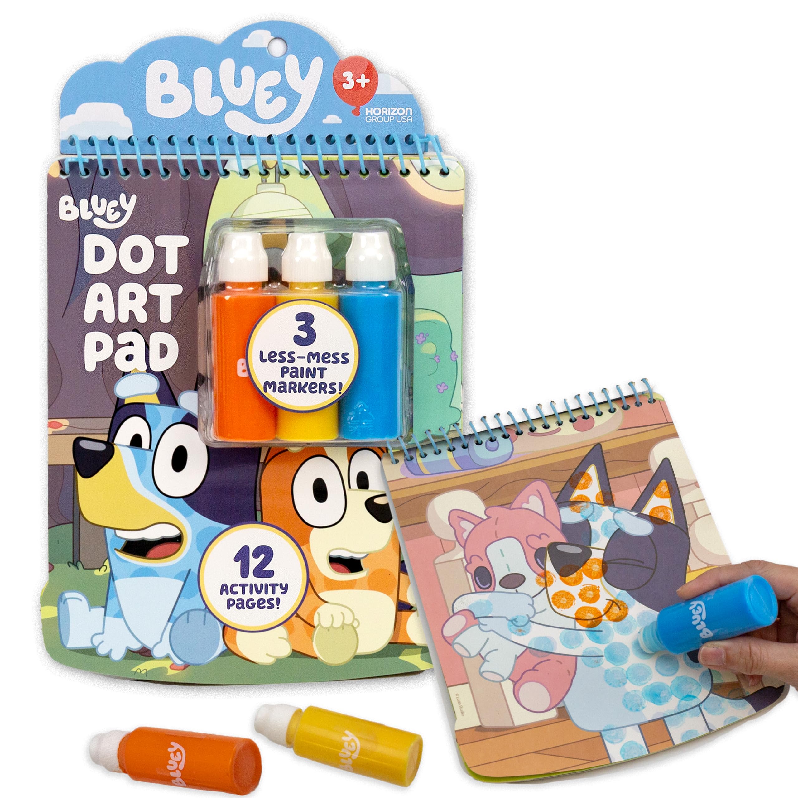 Horizon Group USA Baby Shark Dot Art Pad, Paint and Decorate Coloring Book with 18 Pages, 3 Dot Markers for Less-Mess Painting, Art Set, Arts and Crafts