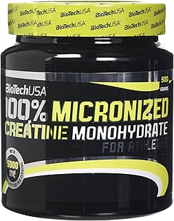 BioTechUSA 100% Creatine Monohydrate Pharmaceutical Grade creatine monohydrate Powder, Unflavoured, 500 g