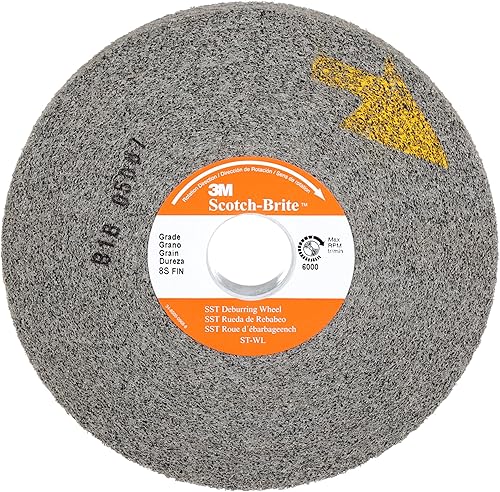 Scotch-Brite 01707 SST Deburring Wheel, 8 in x 2 in x 3 in 7A FIN Aluminum Oxide