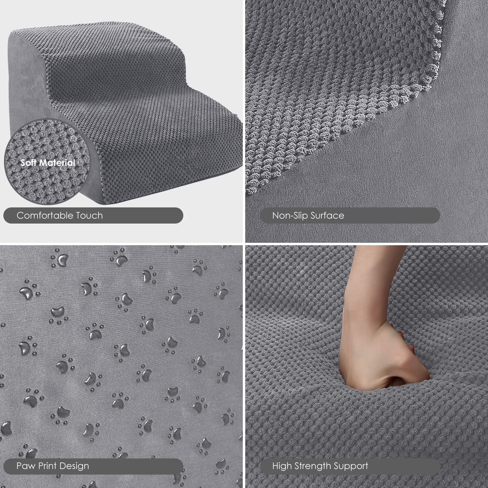 ZNM Dog Stairs, High Density Foam Dog Steps for Bed and Sofa, NonSlip