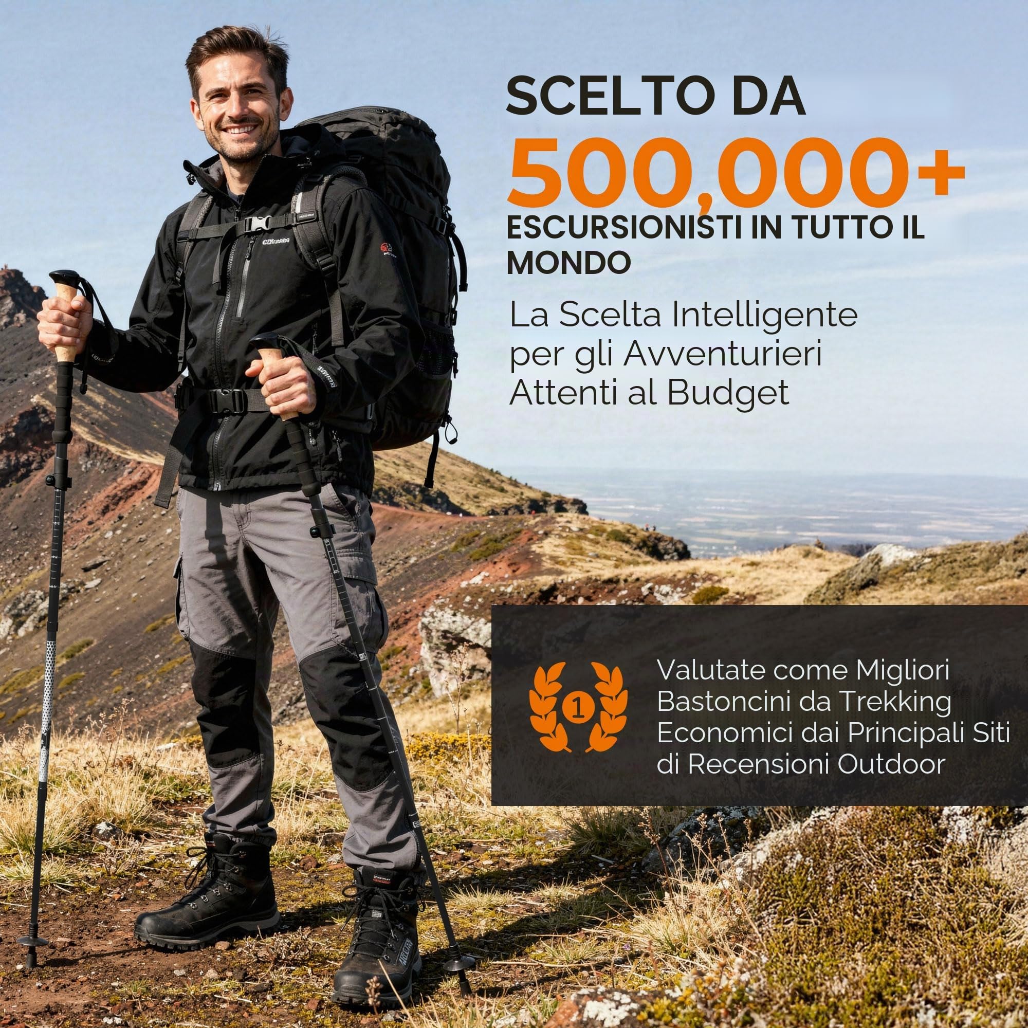 TREKOLOGY Trek-Z Bastoni da Trekking/Escursionismo richiudibili - Bastoni da Passeggio in Alluminio Leggeri Regolabili Pieghevoli, Pali richiudibili per Il Passeggio, l’Escursionismo in età avanzata