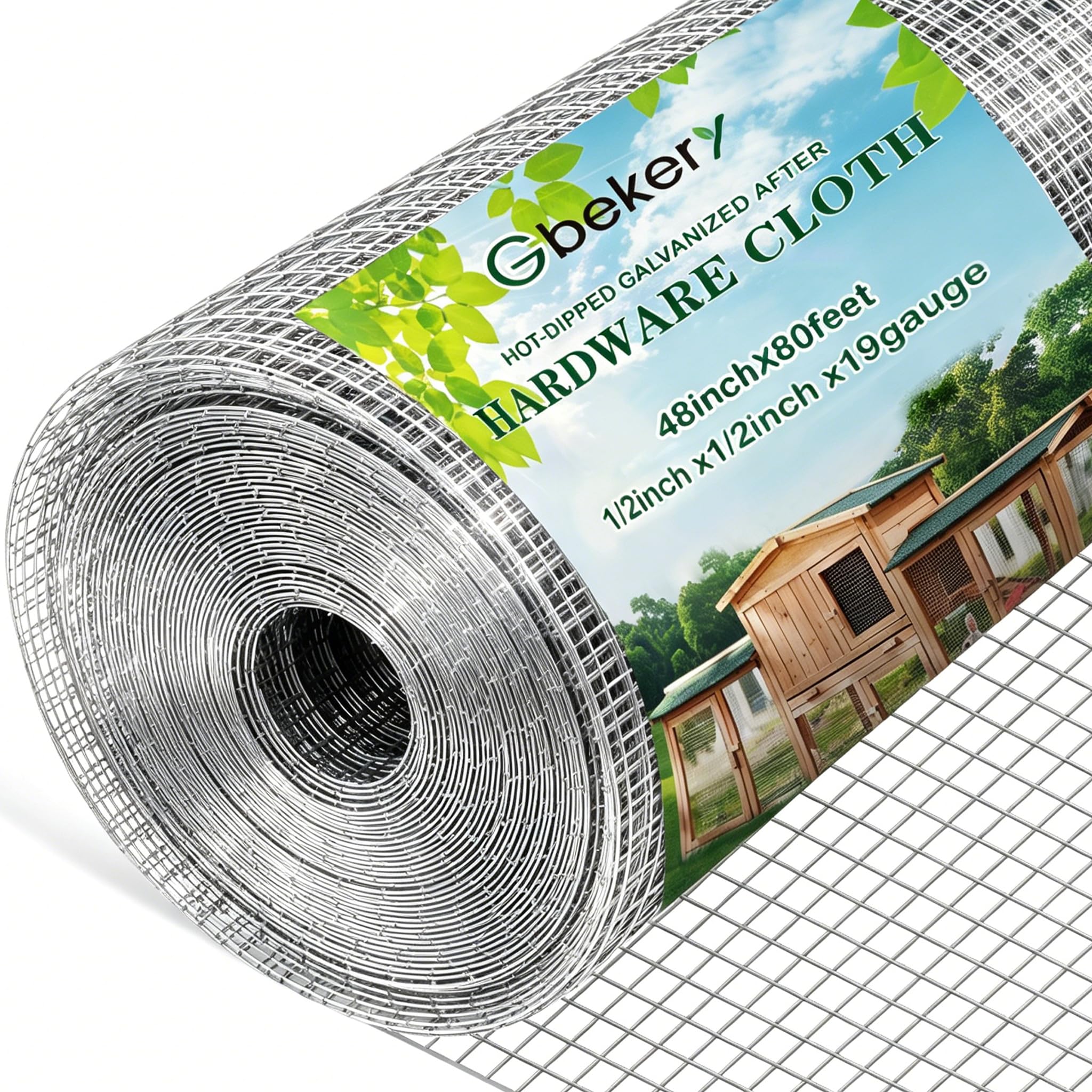 Gbekery Hardware Cloth 1/2 inch 48in x 80ft 19 Gauge