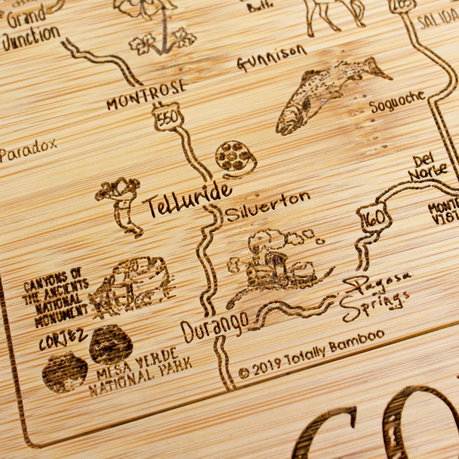 Totally Bamboo A Slice of Life Colorado State Serving and Cutting Board, 11" x 8.75" - Image 5