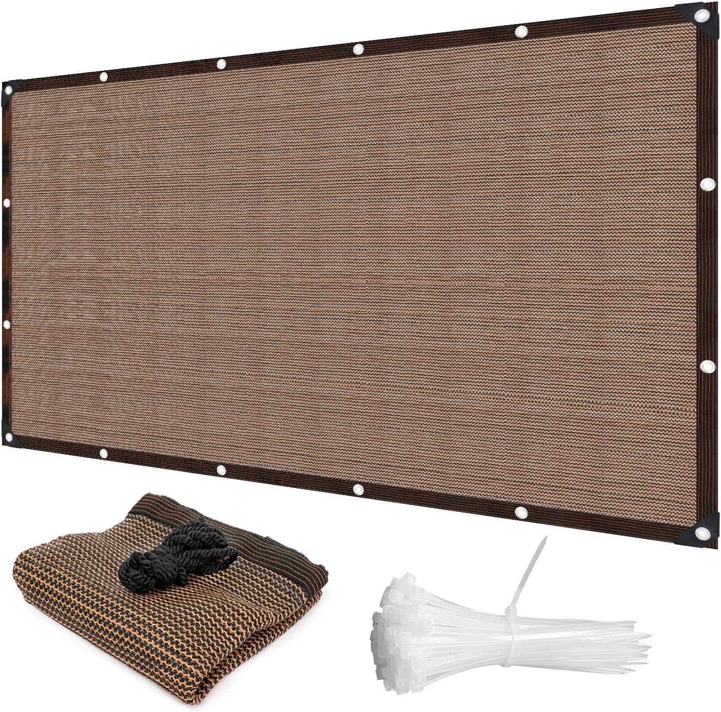 Sun Shade Cloth for Outdoor Patio, 20 x 25 FT Pergola Shade Cover with Grommets, 90% Shade Fabric Fence Privacy Screen Balcony, Mesh Tarp Sun Screens for Patio, Outdoor, Garden, Backyard (Mocha)