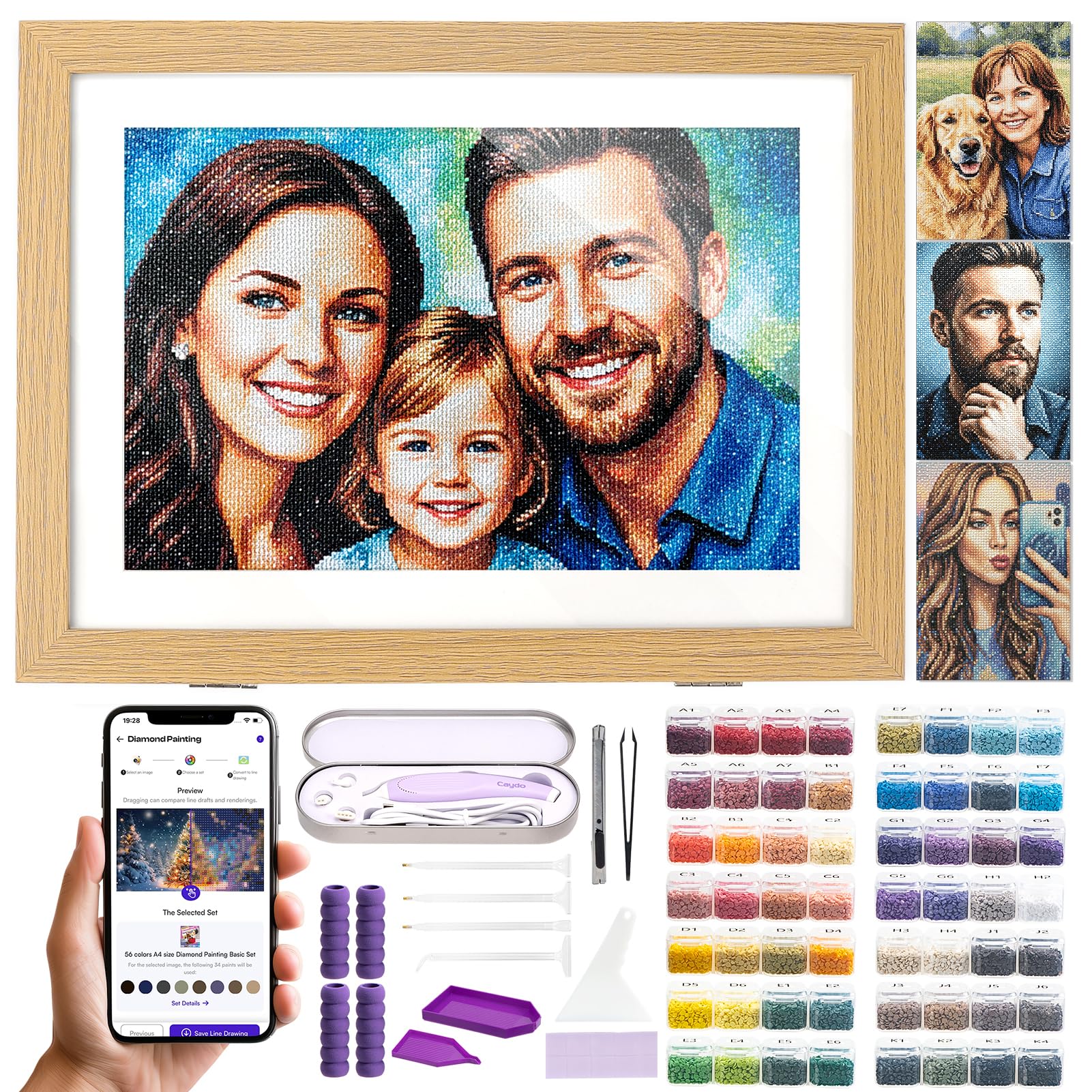 Caydo 3 Canvas Custom Diamond Painting Kit