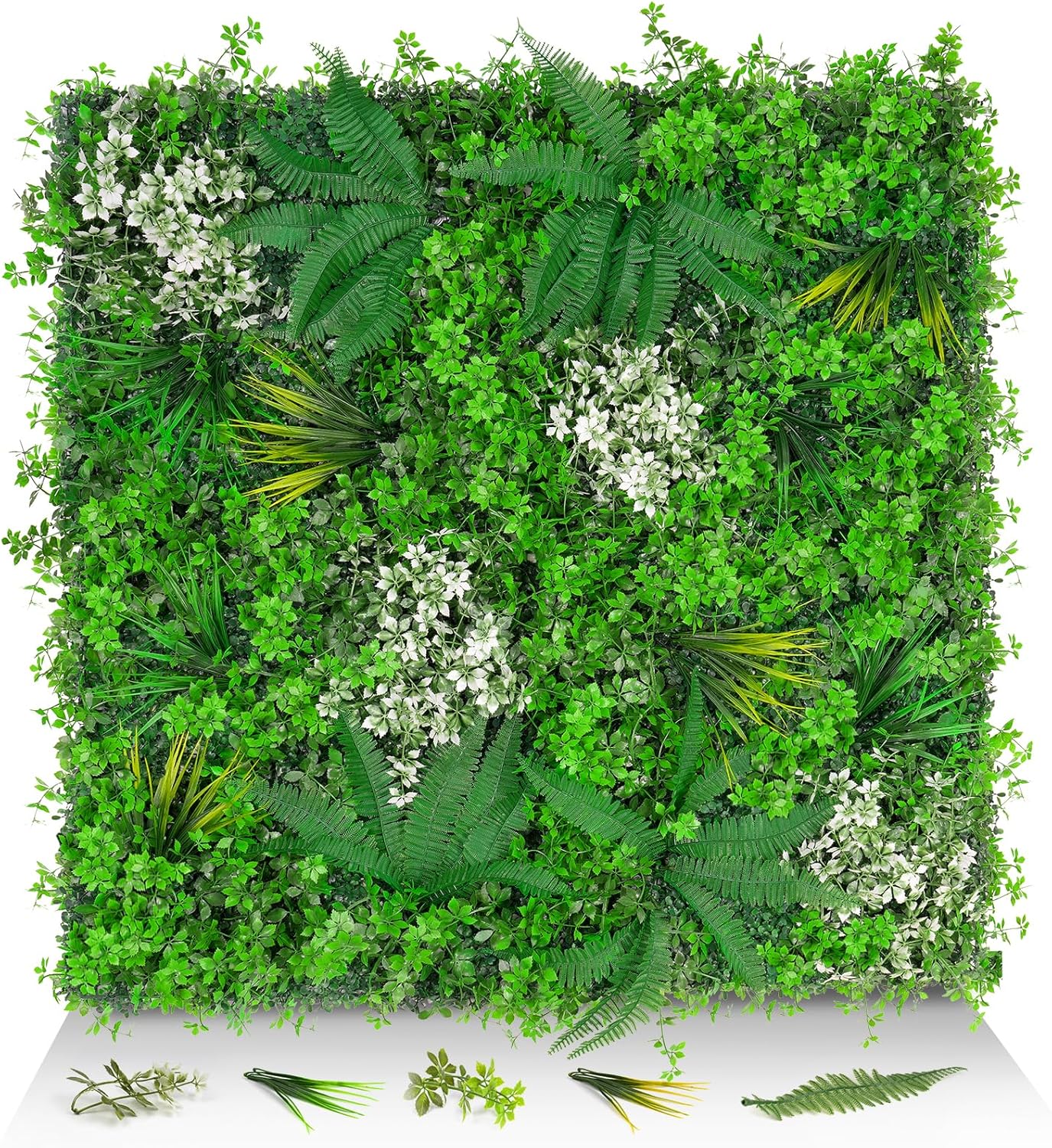 Artificial Grass Wall Panels, 20"x20" 12pcs Hedge Grass Backdrop, UV-Anti Fake Greenery Plant Boxwood Panels, Green Wall Decor for Outdoor Indoor Patio Garden Backyard