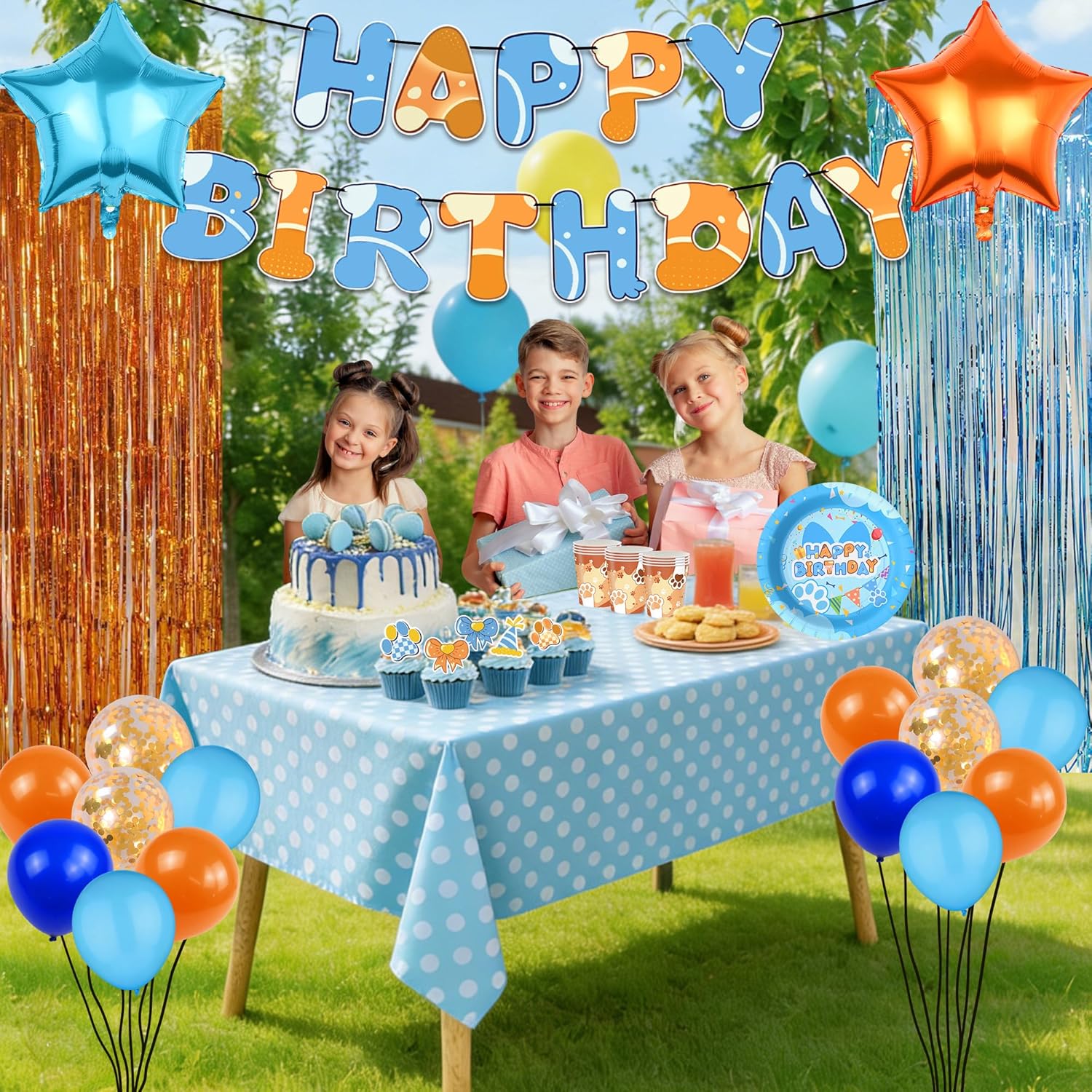 131 Pcs Birthday Decorations Party Supplies Include Banner Tablecloth Cake Toppers Balloons Plates Cups Napkins Birthday Party Decor Serves 20 Guests for Birthday Theme Party