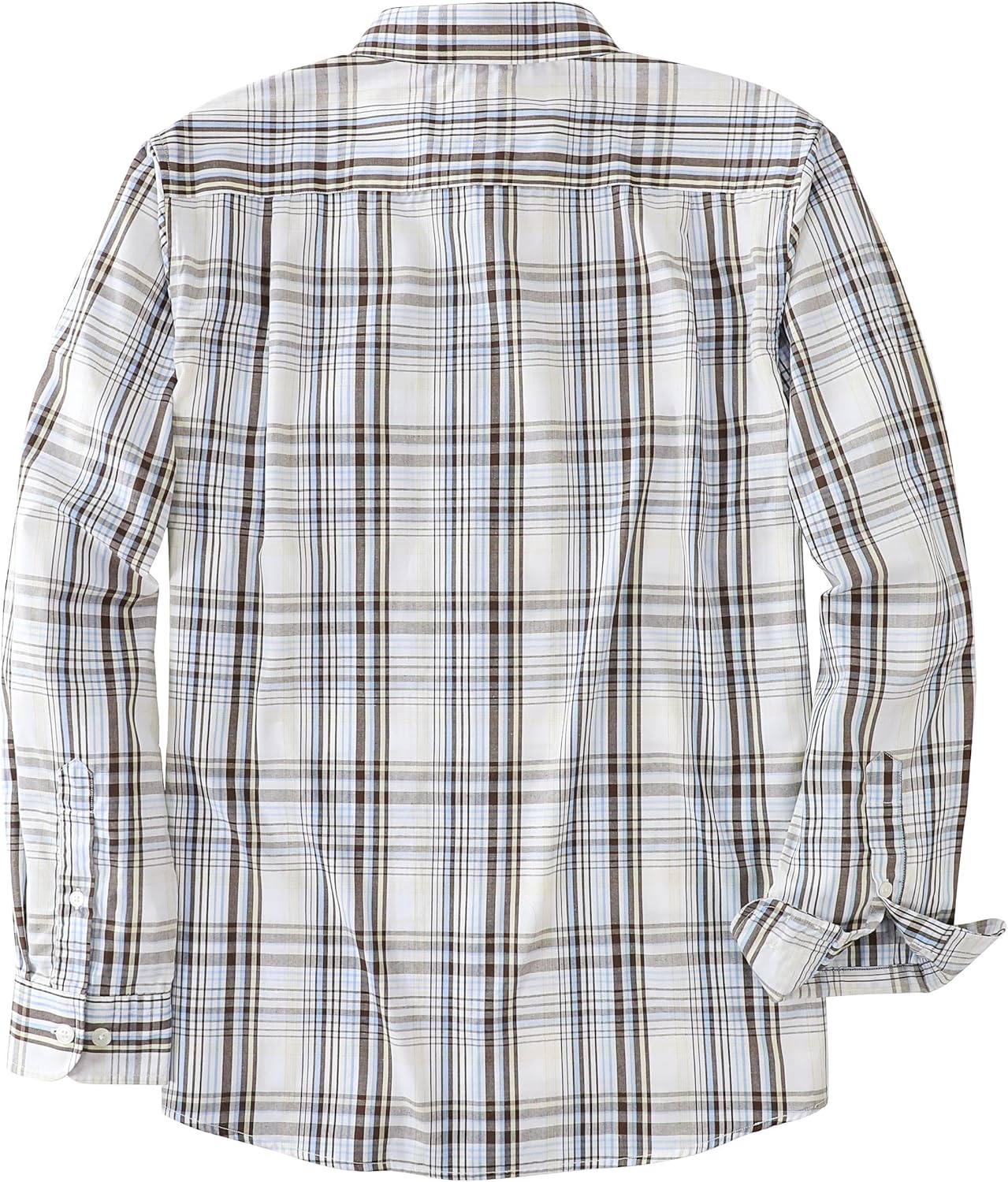 Dubinik® Mens Long Sleeve Button Down Shirts Plaid Casual Work Cotton Vintage Soft with Pocket Regular Fit - Image 2