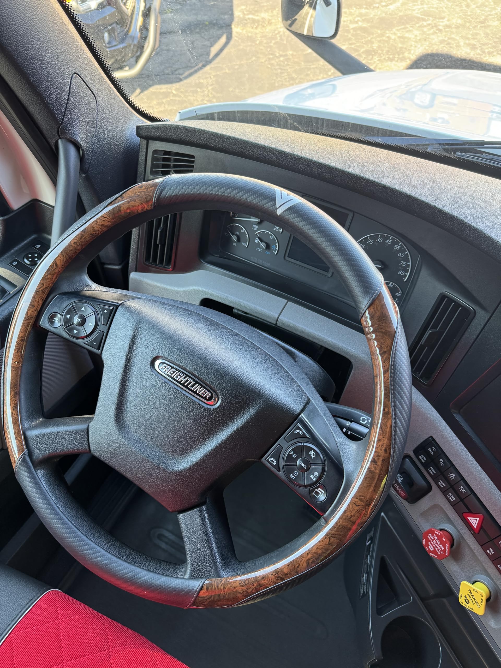 Funda para volante de 18 pulgadas para camión SEMI (imitación de madera)