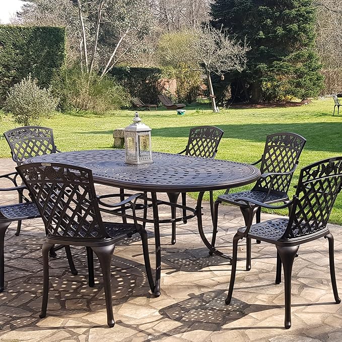 Lazy Susan June 6 Seater Oval Garden Table and Chairs Set, Maintenance