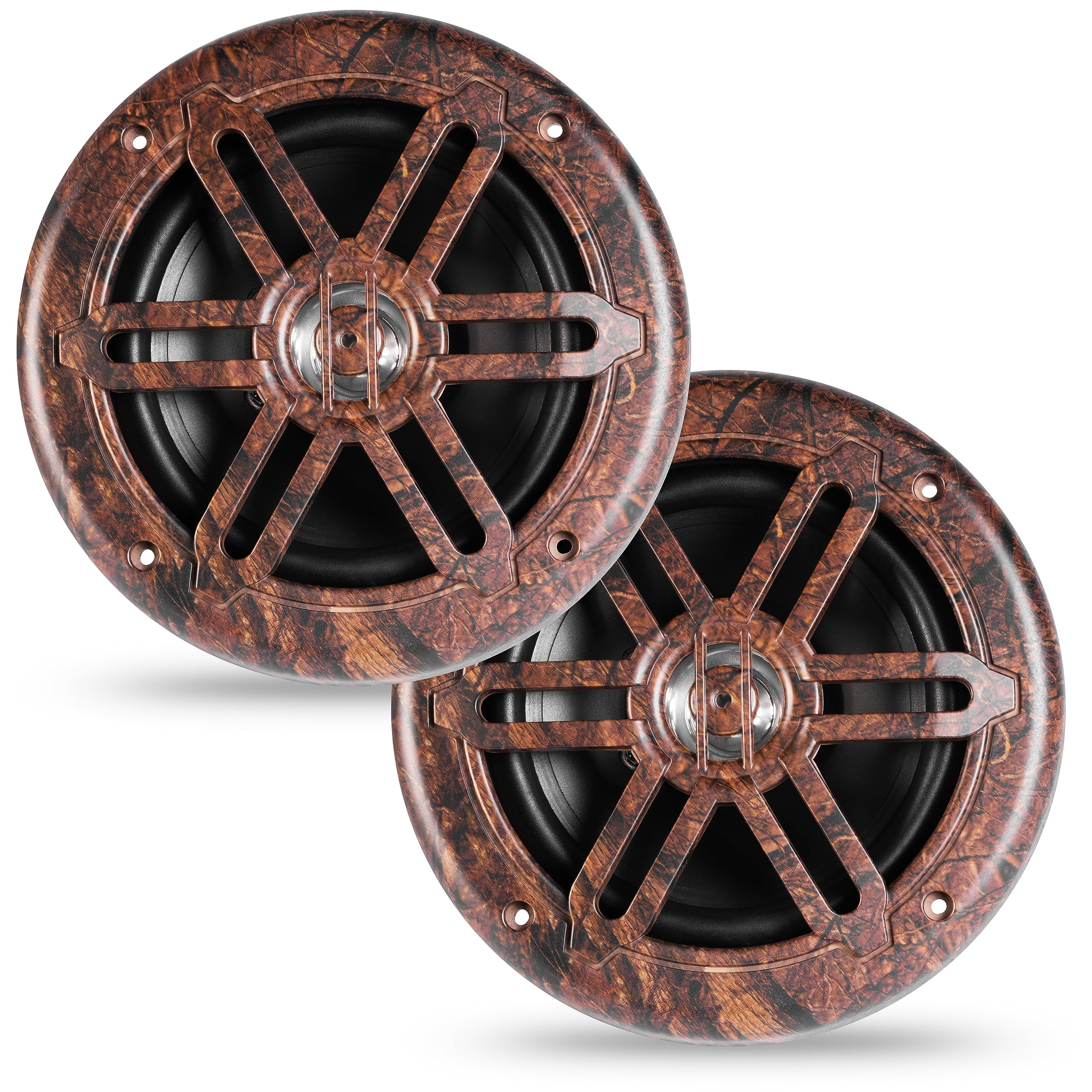 BELVA BMS65C 500W Peak (250W RMS) 6.5" 2-Way Coaxial Marine Speakers (Outdoor Camo) for Boats/ATV/UTV/SxS/Powersport