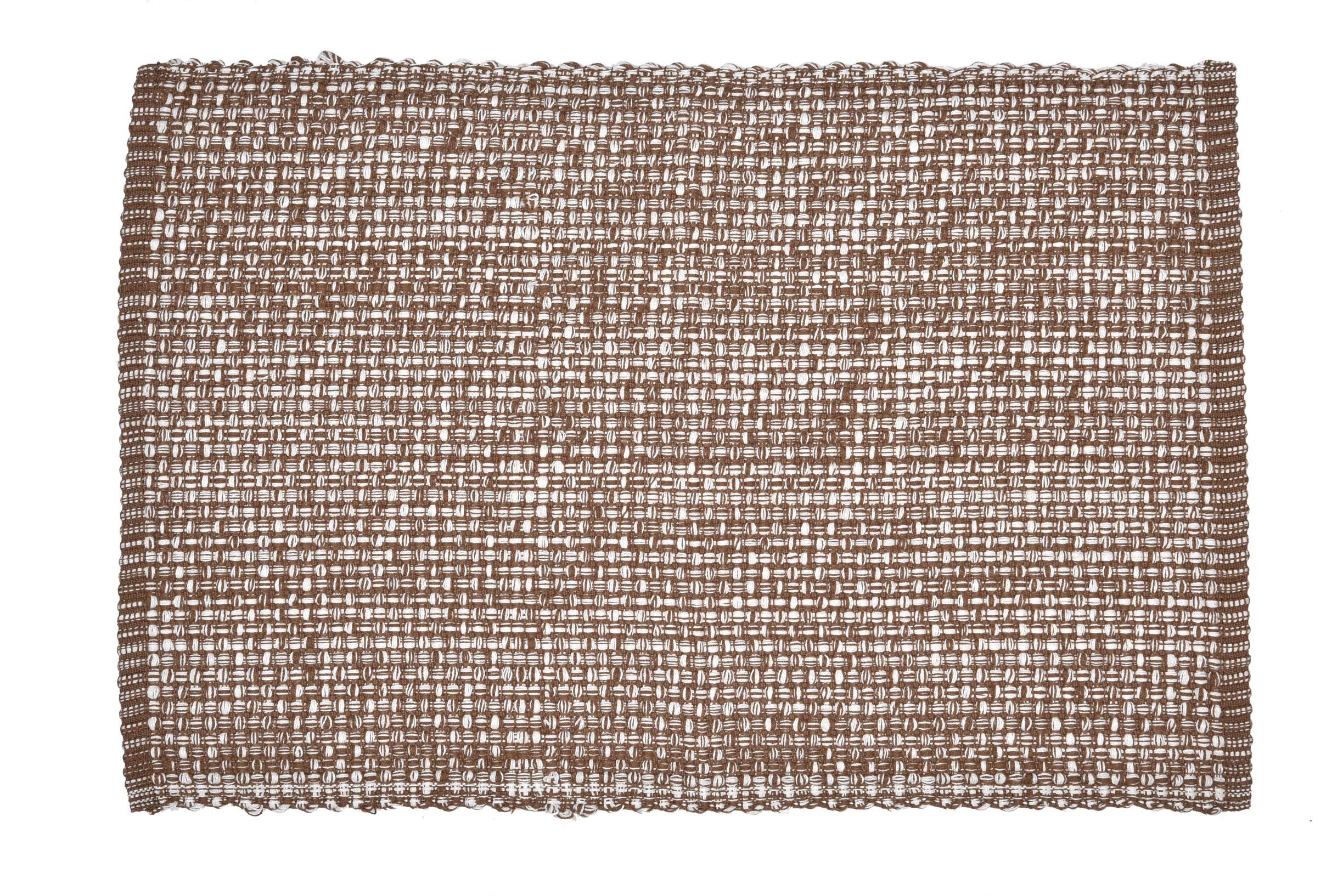Urban VillaChristmas Placemats for Dining Table 100% Cotton Placemats 14''x20'' Over Sized Tablemats Set of 6 Placemats Brown/Ivory Two Tone Tablemats for Family Dinners Wedding Parties Everyday Use