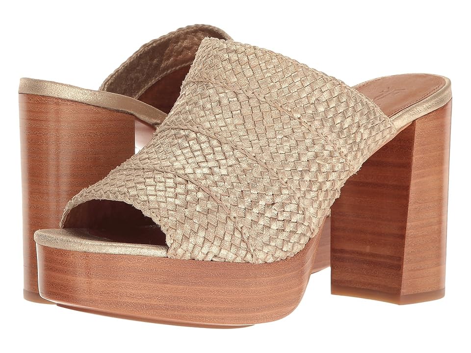 

Frye Katie Woven Slide (Gold Smooth Metallic) High Heels