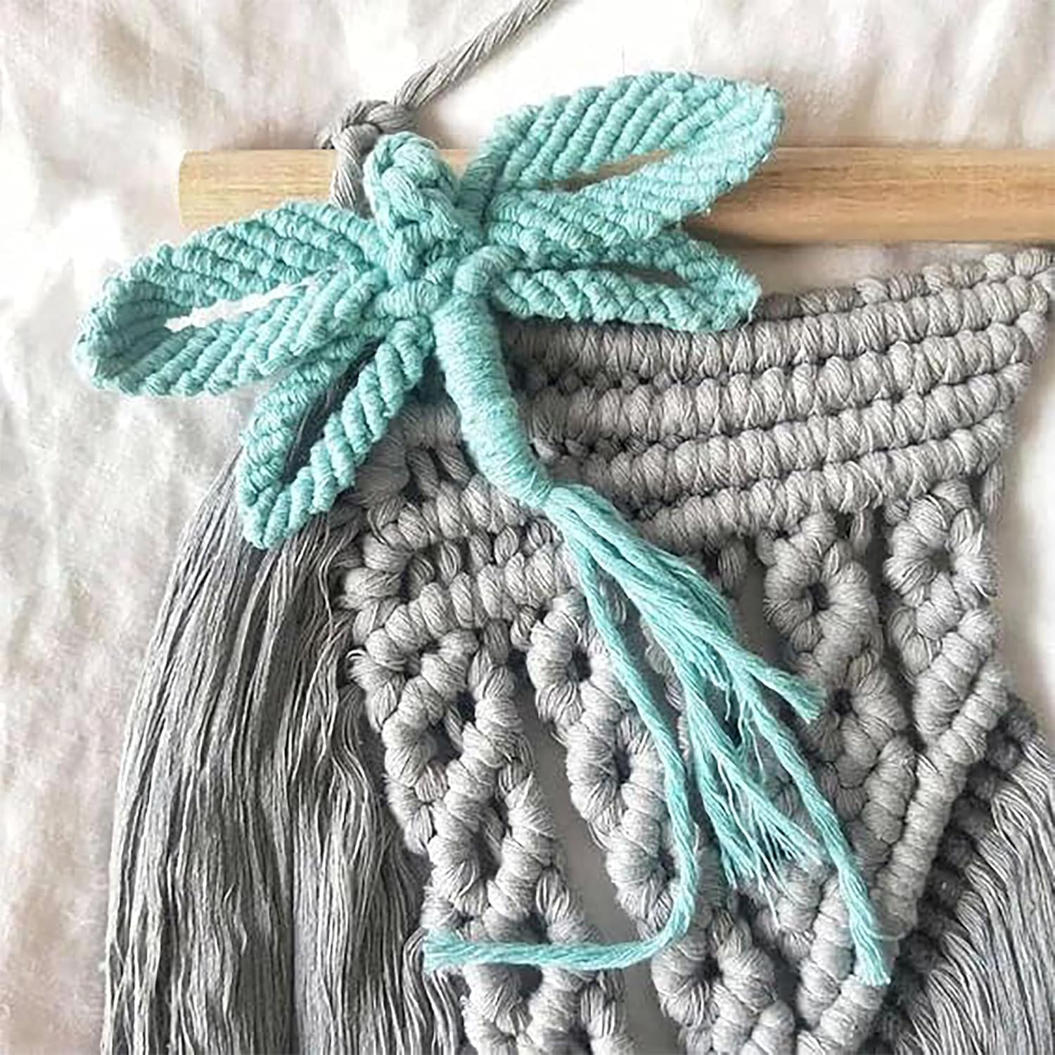 YarnArt Macrame Cotton – 80% Cotton, 20% Polyamide Macrame Cord, Medium Weight, 8.8 oz (250g), 246 yds – Knitting, Crochet & Unique Macrame Crafts (761-Denim Blue)