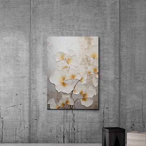 Miniatura 6 de Original Ginkgo biloba Print On Canvas, Modern Textured Gold Wall Art, Abstract Gold Leaves Print, Living room Wall Decor, Home Decor, Decor