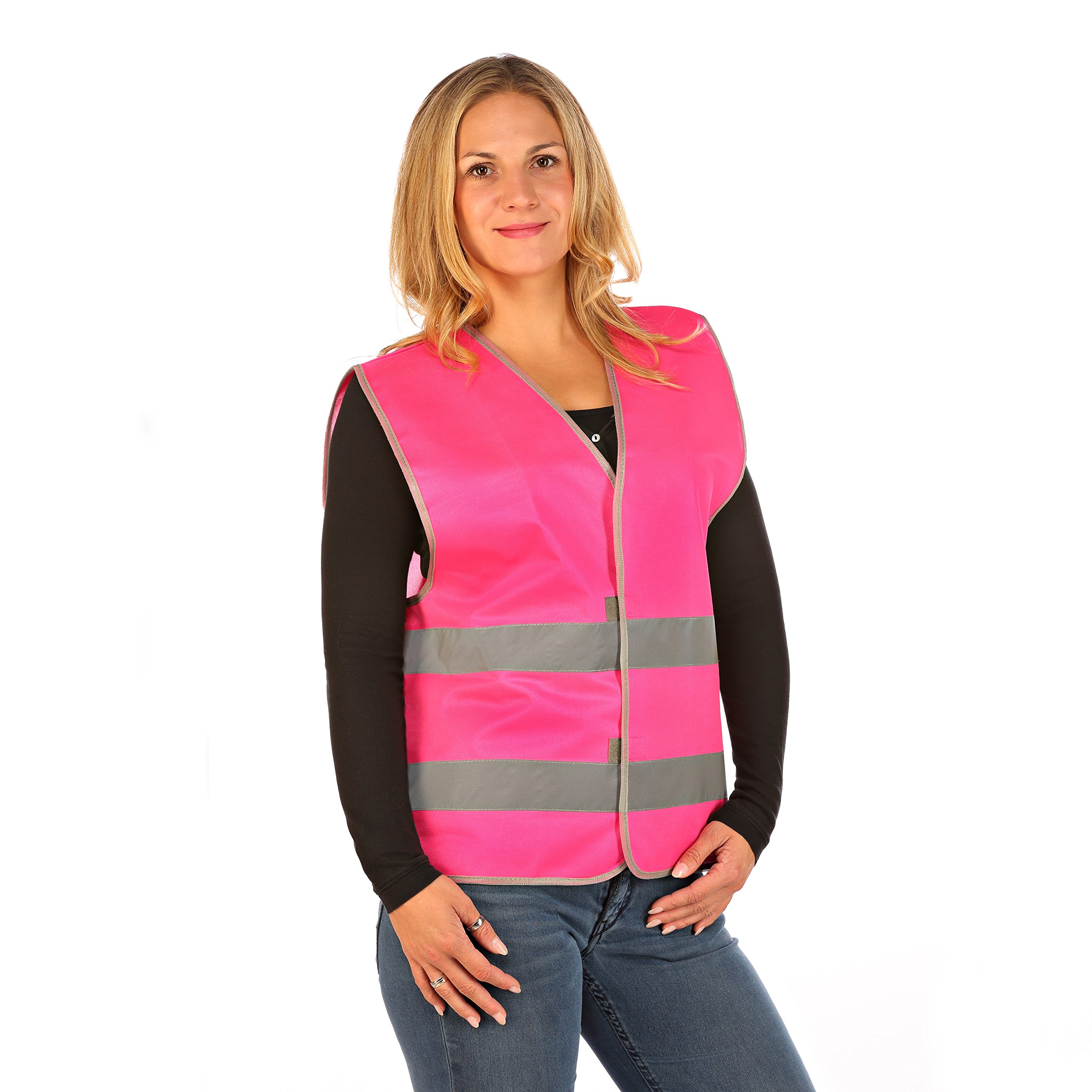 10er Pack Westen: easyMesh® Signalweste Warnweste pink/magenta Größe 3XL/4XL