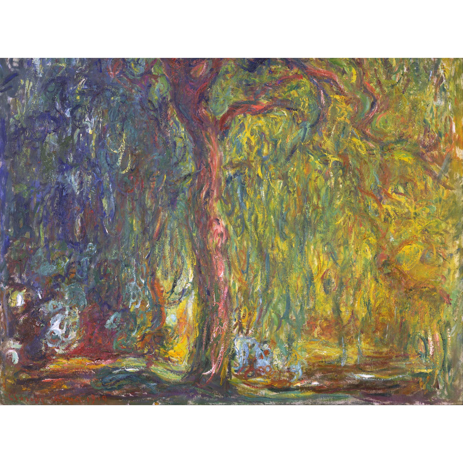 Claude Monet Weeping Willow Large Wall Art Print Canvas Premium Poster Mural