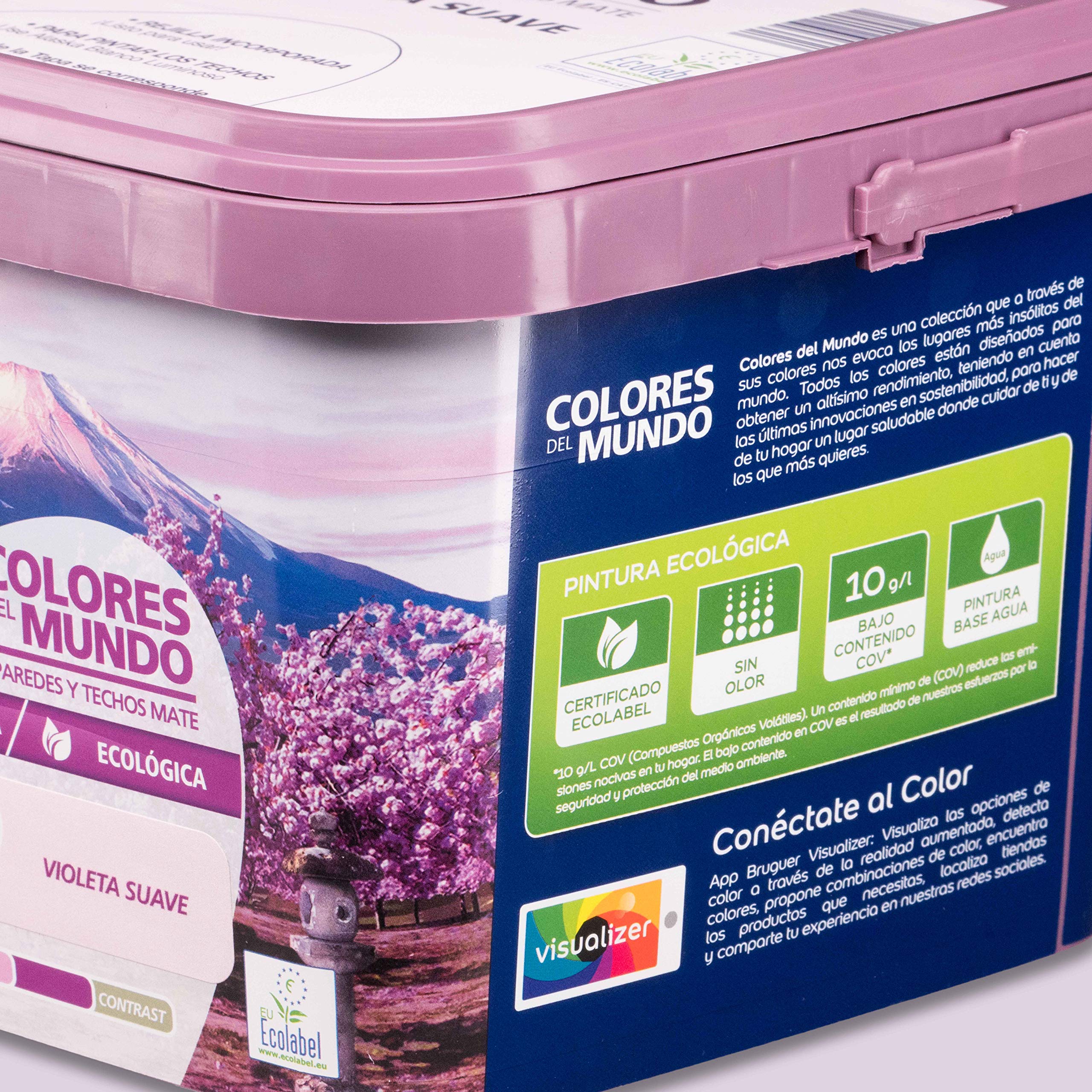 Bruguer Colores del Mundo, Pintura acrilica para paredes monocapa Japón Violeta Suave 4 L