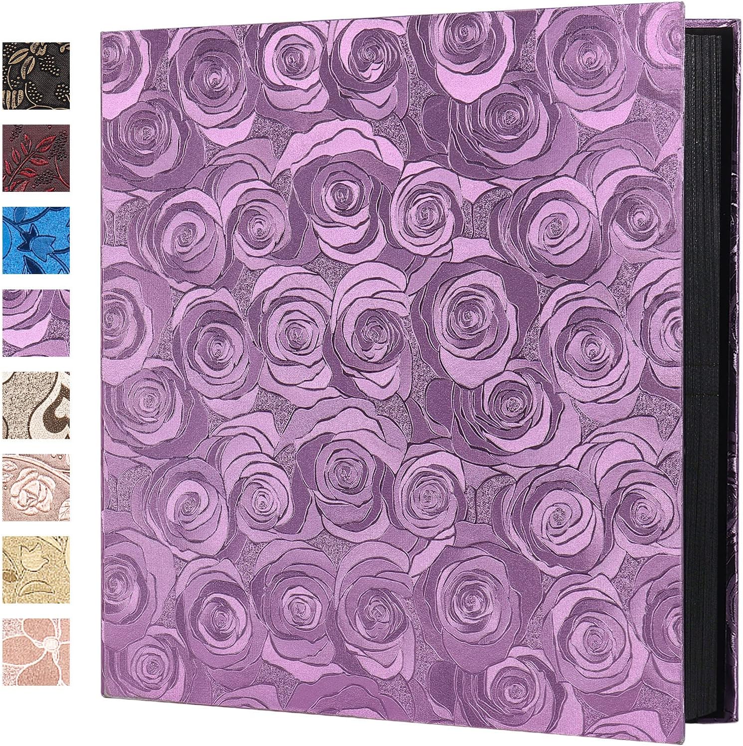 RECUTMS Leather Cover Photo Album 600 Pockets Memo Album Hold 4x6 Photos 5 Per Page Valentines Day Present Wedding Family Photo Albums Graduation Memory Book Pink Rose 14x13 inches