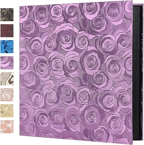 Vista 36 de Álbum de fotos de 100 x 6 pulgadas, 100 álbumes de fotos pequeñas, cubierta de cuero de primera calidad, página interior blanca, álbumes de fotos