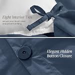 Bare Home 100% Ensemble de couverture de couettes en coton biologique Reine - Crisp Percale Weave - Léger & Respirant - Couvercle de la couette de refroidissement (Reine, Mer de Béring)