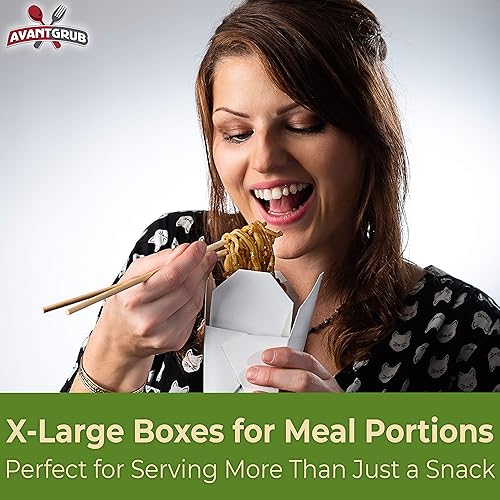 Miniatura 3 de Cajas grandes de Togo chino de 32 onzas fabricadas en Estados Unidos, 50 unidades. Los recipientes para llevar para microondas a prueba de fugas son