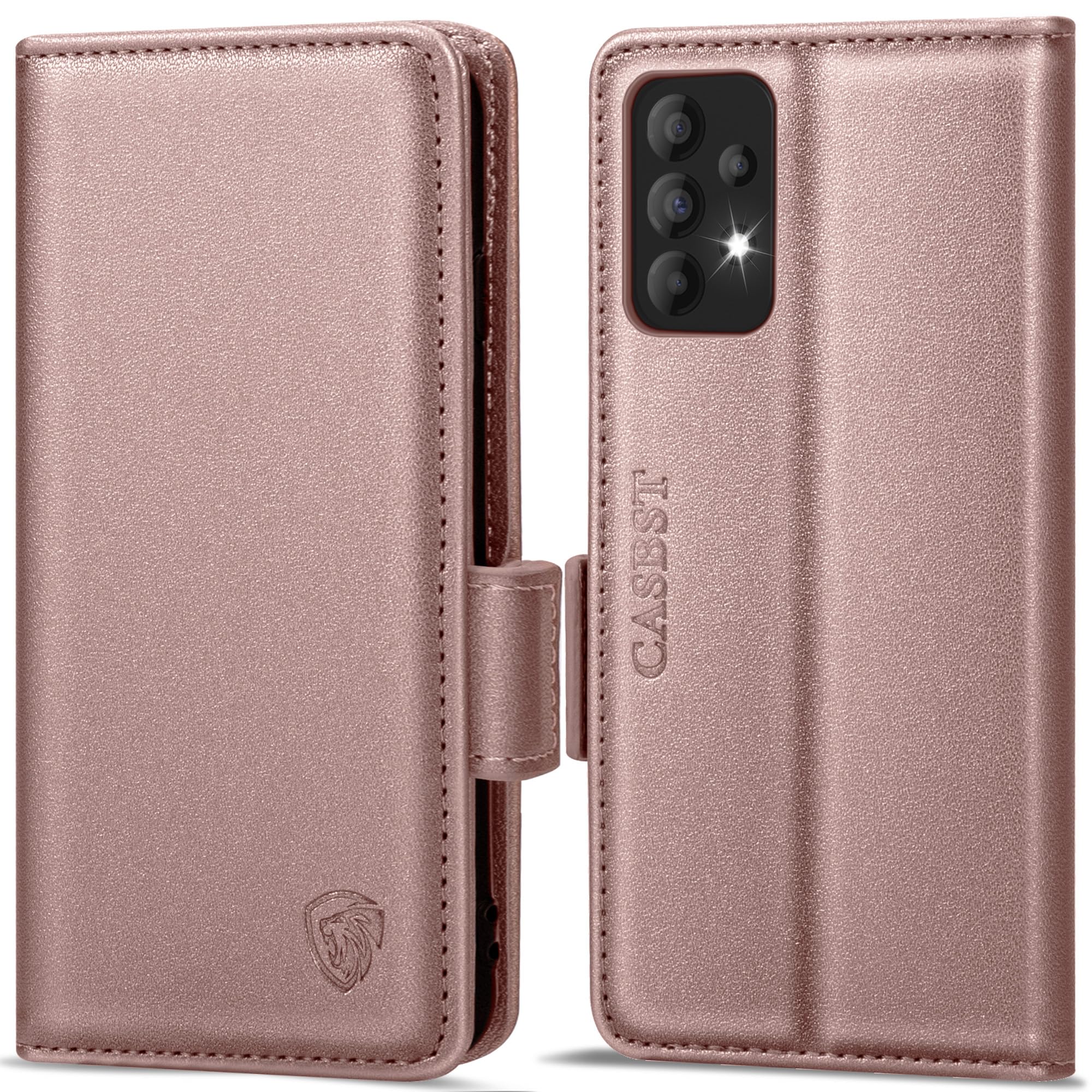 CASBST Handyhülle für Samsung Galaxy A50/A30S Hülle, Premium Leder Schutzhülle Klappbar für Samsung Galaxy A50 Flip Case mit Kartenfach Ständer Magnet Klapphülle für Samsung A50 Hülle (Schwarz)