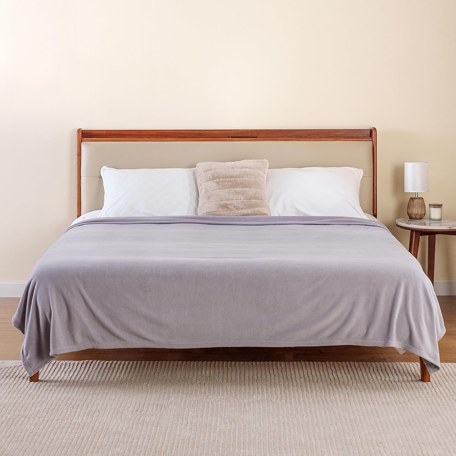 Berkshire Blanket Microfleece Queen Size Bed Blanket Chateau Gray,Lightweight Soft Breathable Plush Micro Fleece Blanket for Bed Couch Sofa,90x90 Inches - Image 6