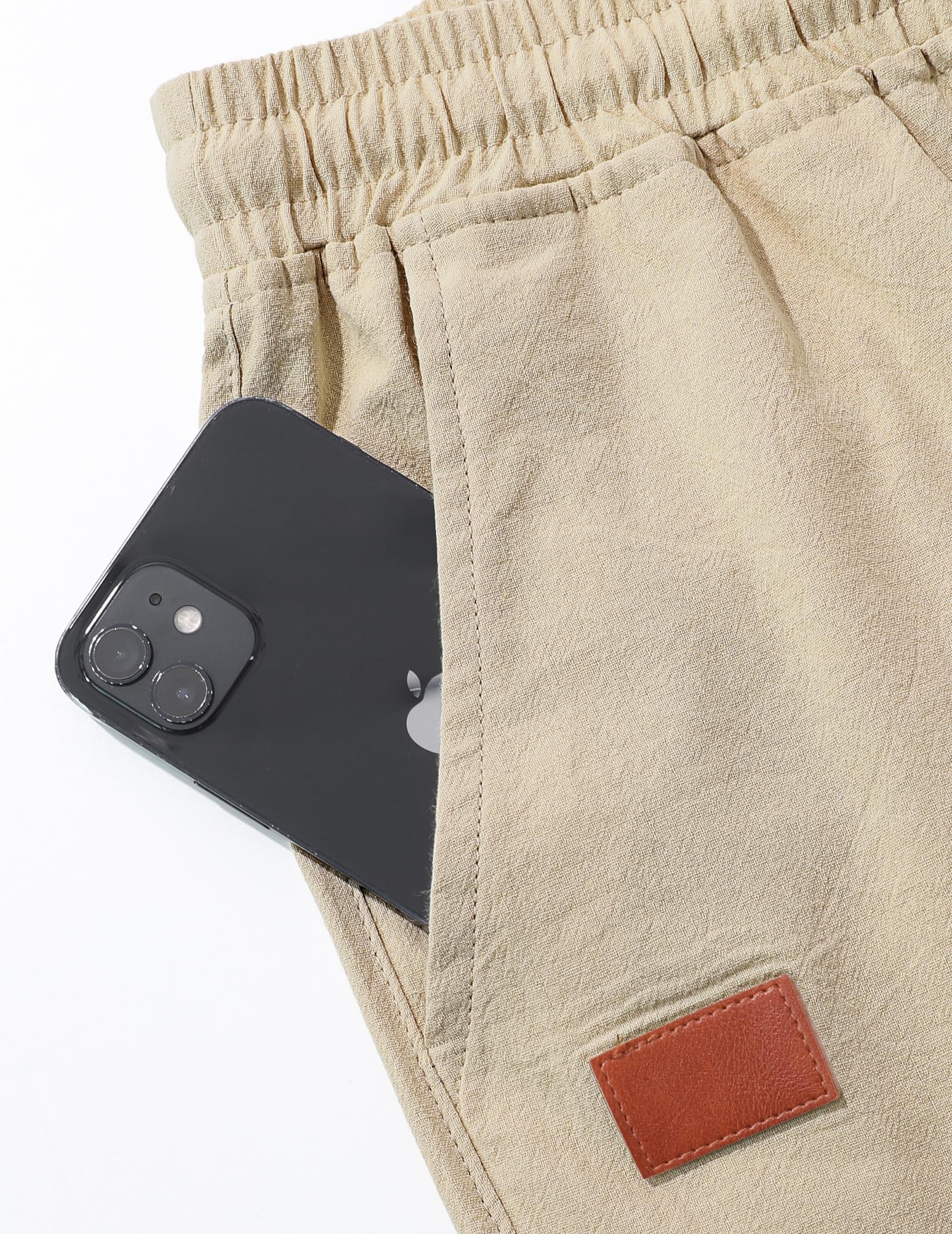 TARAINYA Pantaloncini Lino Uomo Bermuda Uomo in Morbido Cotone e Lino con Cordino Regolabile e Tasche