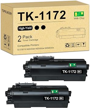 TK-1172 TK1172 استبدال خرطوشة الحبر الأسود عالية الإنتاجية لطابعة Kyocera ECOSYS M2040dn / M2540dw / M2640idw / عبوة من قطعتين، 1T02Y80UX0