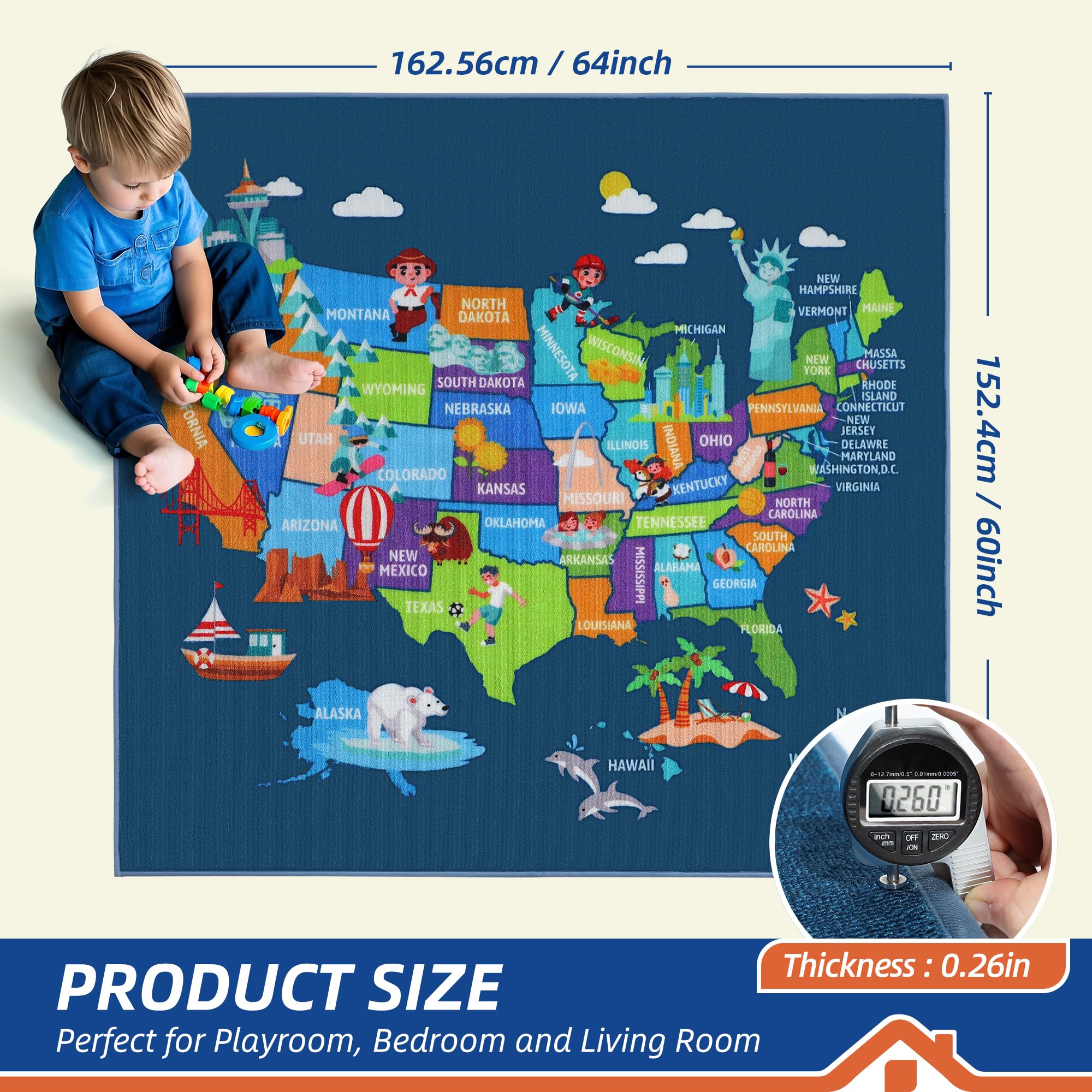 Carpets for Kids 4034 Colorful Seating Rows Classroom Seating Rug Rug 8ft 4in x 13ft 4in Rectangle Blue