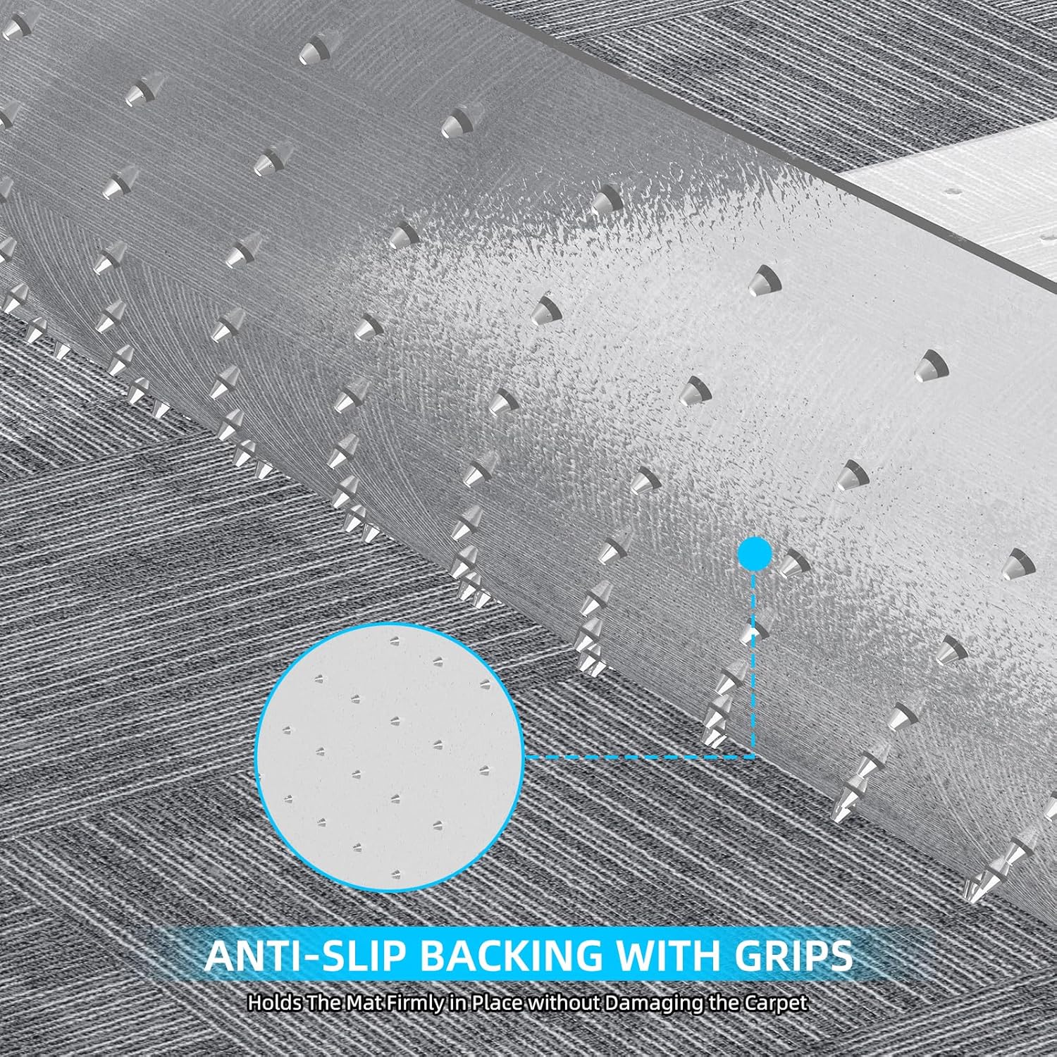 Office Chair Mat for Carpet, 32x48 Heavy Duty Clear Plastic Rolling Chair Mat for Carpet Floor, Under Computer Desk Chair Floor Mats Protector Carpeted Floors