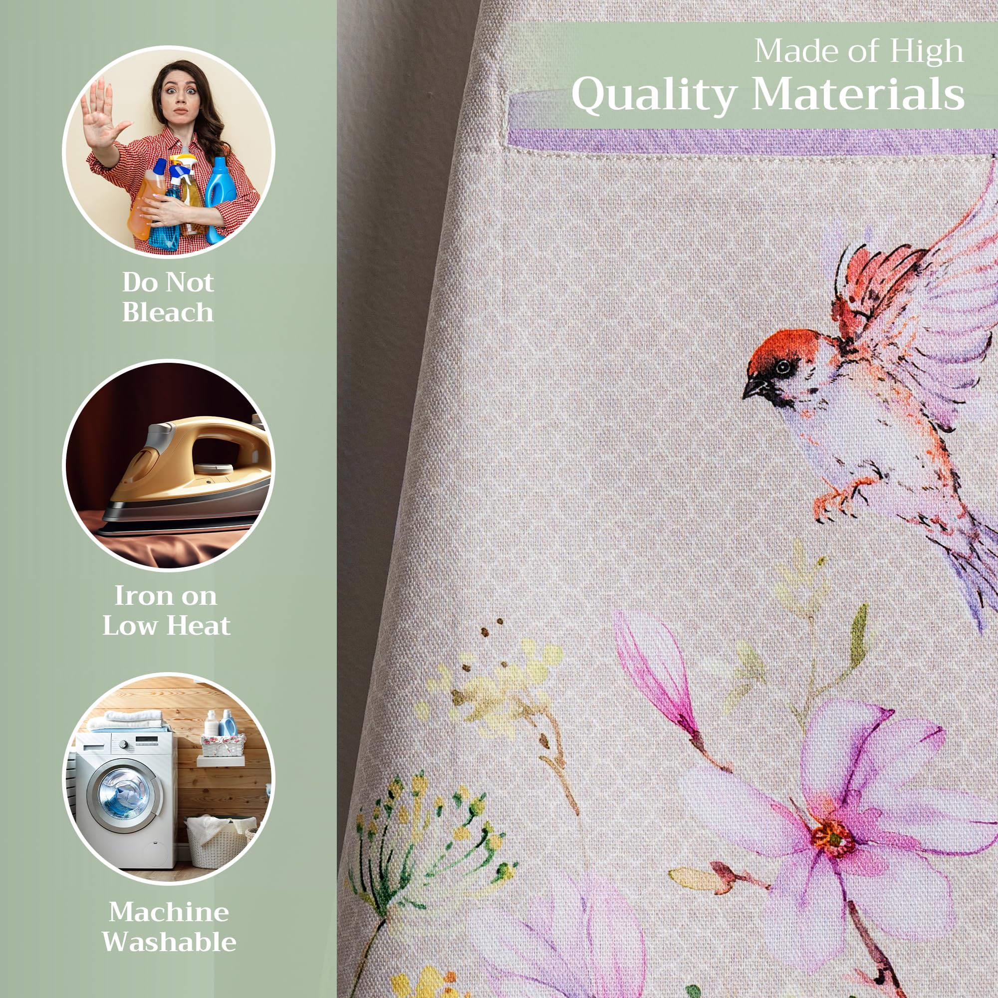 Maison d' Hermine 100% Cotton 1-Piece Kitchen Apron for women with Pocket Chef Apron and Mothers Day Gifts - Image 3