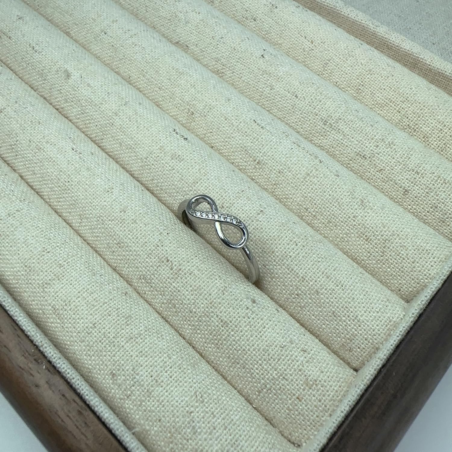 Infinity Ring for Women Simple Silver Cubic Zirconia Infinity Rings Stackable Wedding Bands Rings Adjustable Infinity Shape Ring Every Day Ring - Image 4