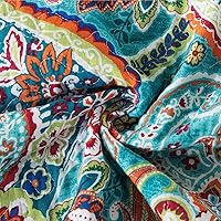 Vista 17 de VAPUTAR Juego de ropa de cama tamaño Queen – 3 piezas, edredón bohemio, colcha reversible ligera para dormitorio de granja (floral)