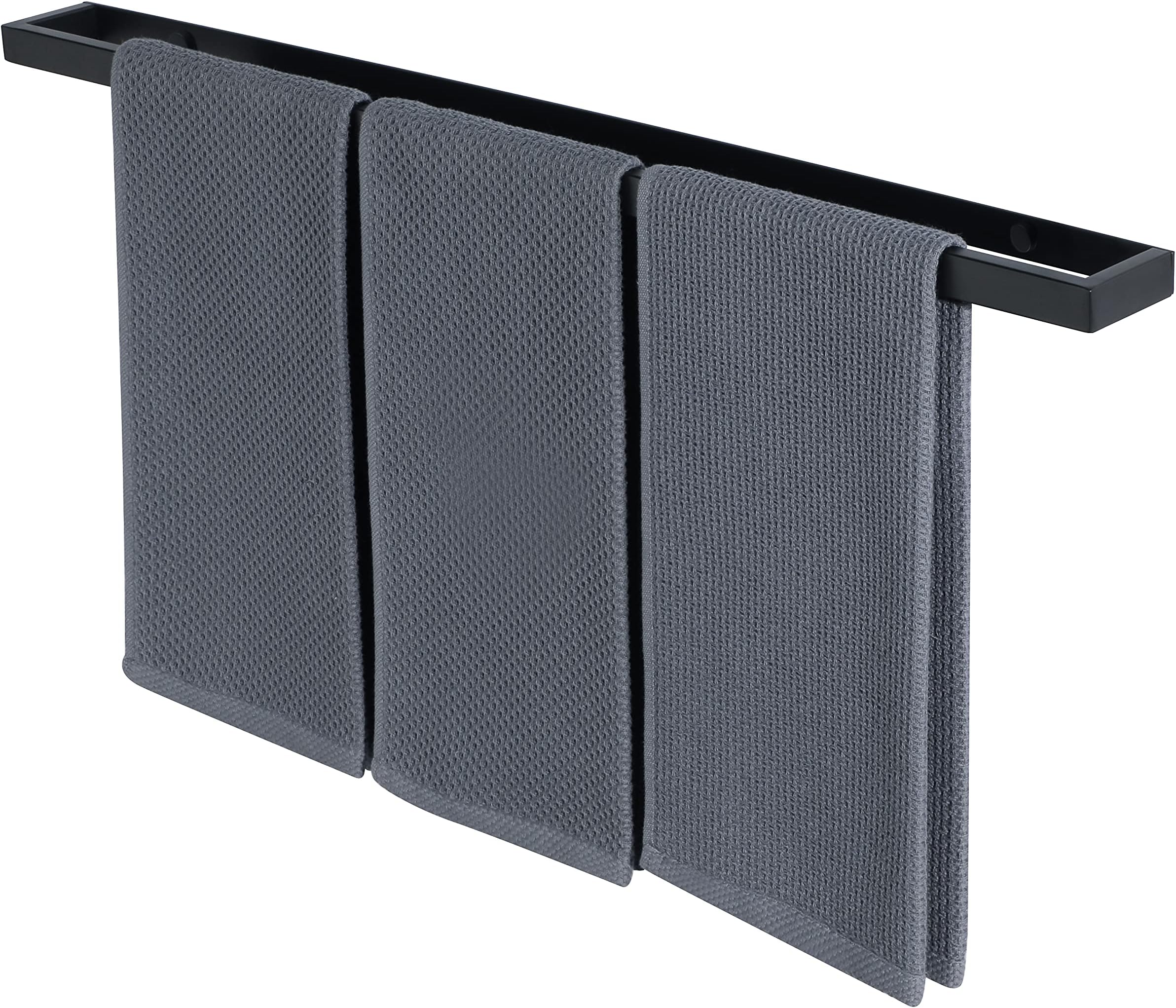 Sayayo Black Towel Rail Wall Mounted 70CM Large Towel Holder SUS304 Stainless Steel Bathroom Hand Towel Ring, Screw Fixing, EGJF070-B