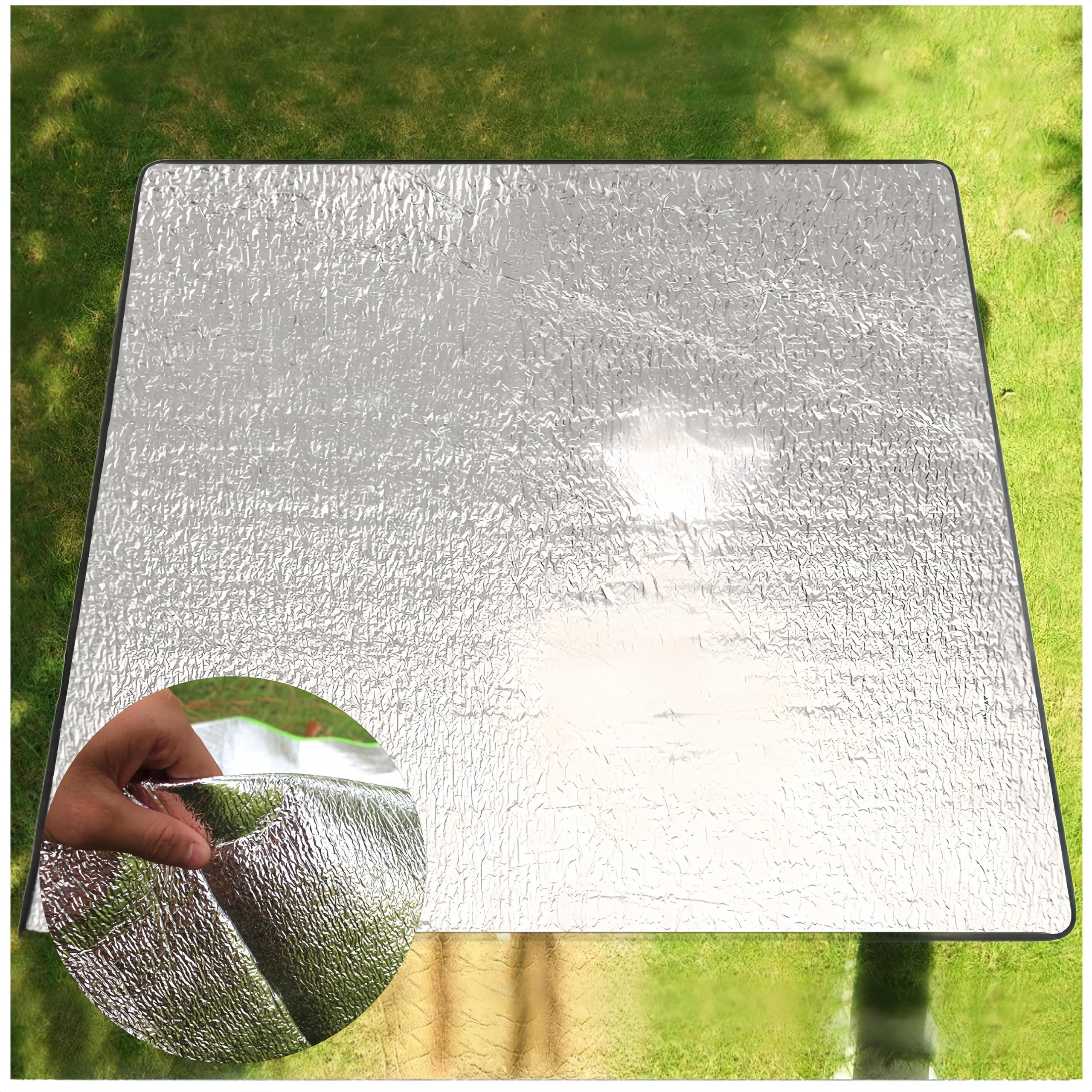 Haushalt Kampeermat - met aluminiumfolie 180 x 50 x cm - isolatiemat
