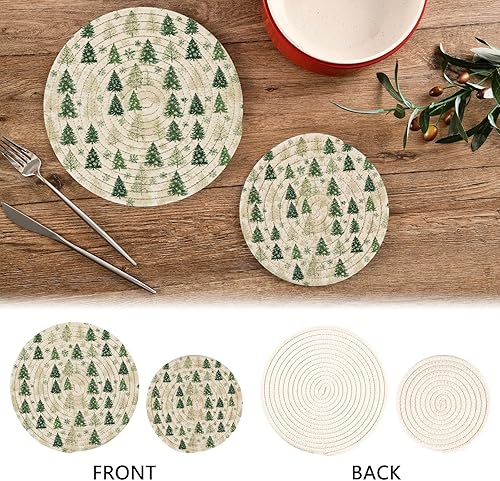 Miniatura 245 de Trivets for Hot Dishes Pots and Pans 2 PC Pot Holders Heat Resistant Cotton Round Potholders for Kitchen Countertop Decorative Autumn Maple Leaves