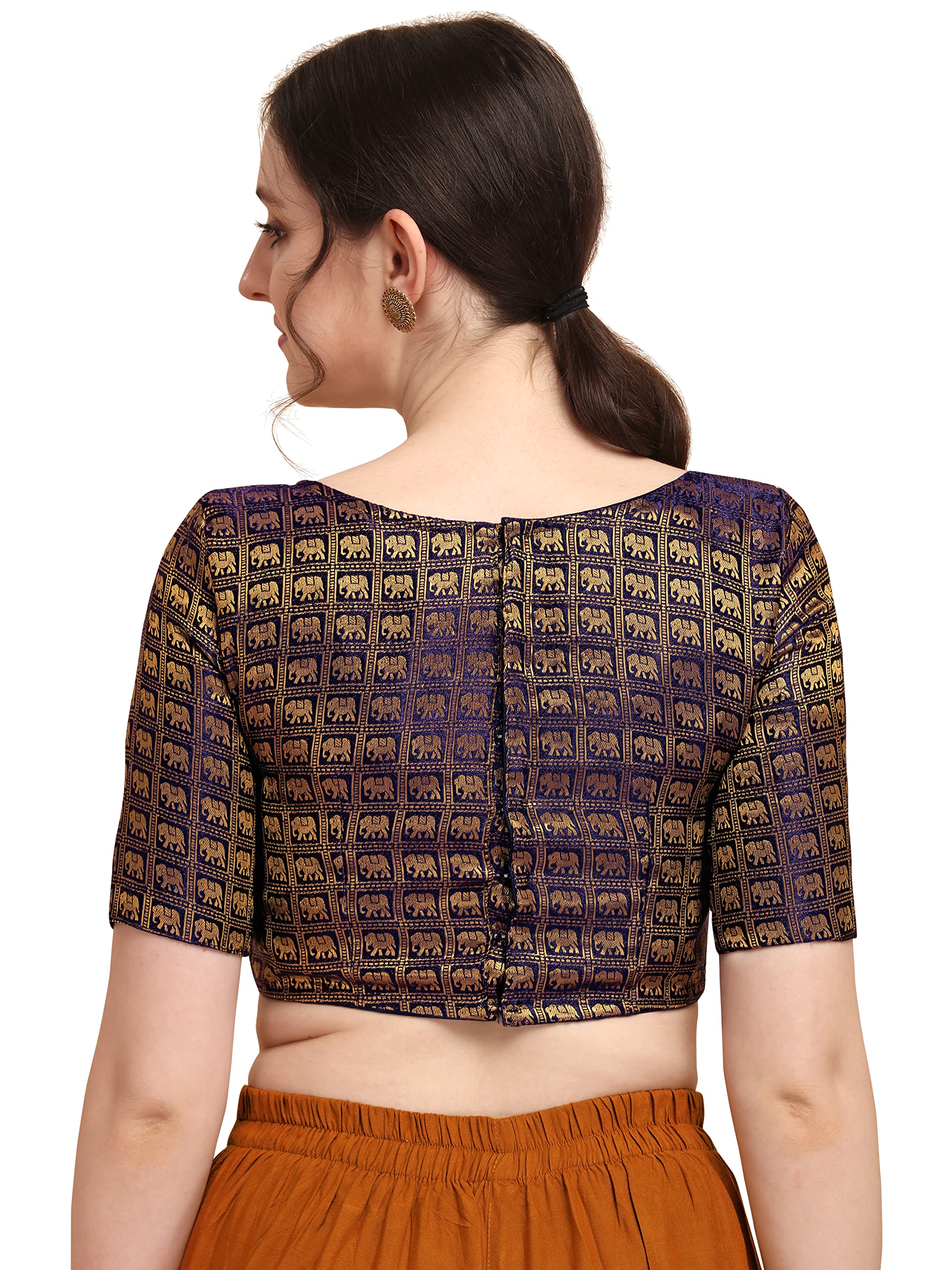 Oomph Jacquard Purple Readymade Blouse For Women - Rbbl133S