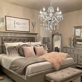 2PCS Plug-in 5 Light Crystal Hanging Pendant Lights Acrylic