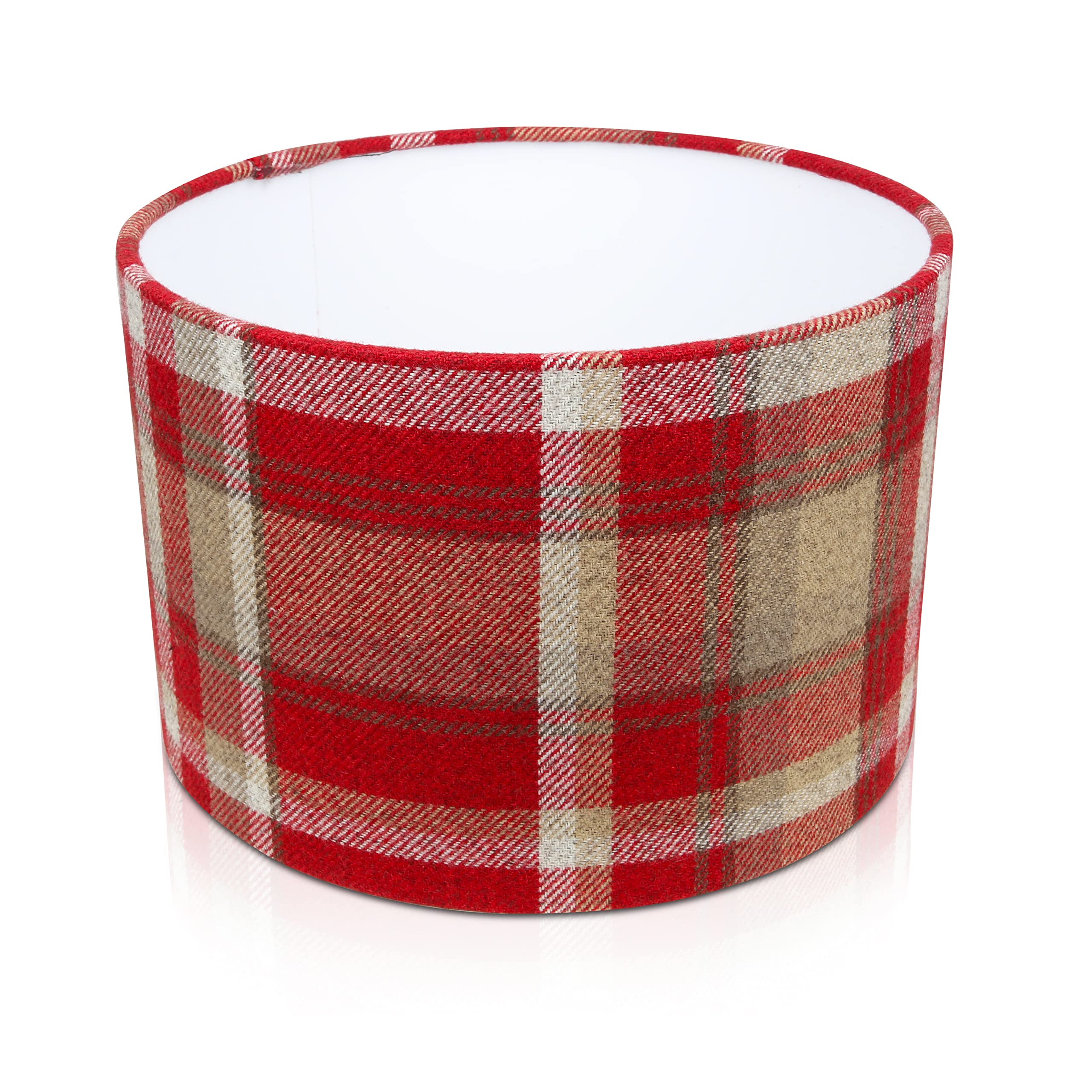 Kushade Red 12'' (30Cm) Skye Tartan / Table Lamp Ceiling Light