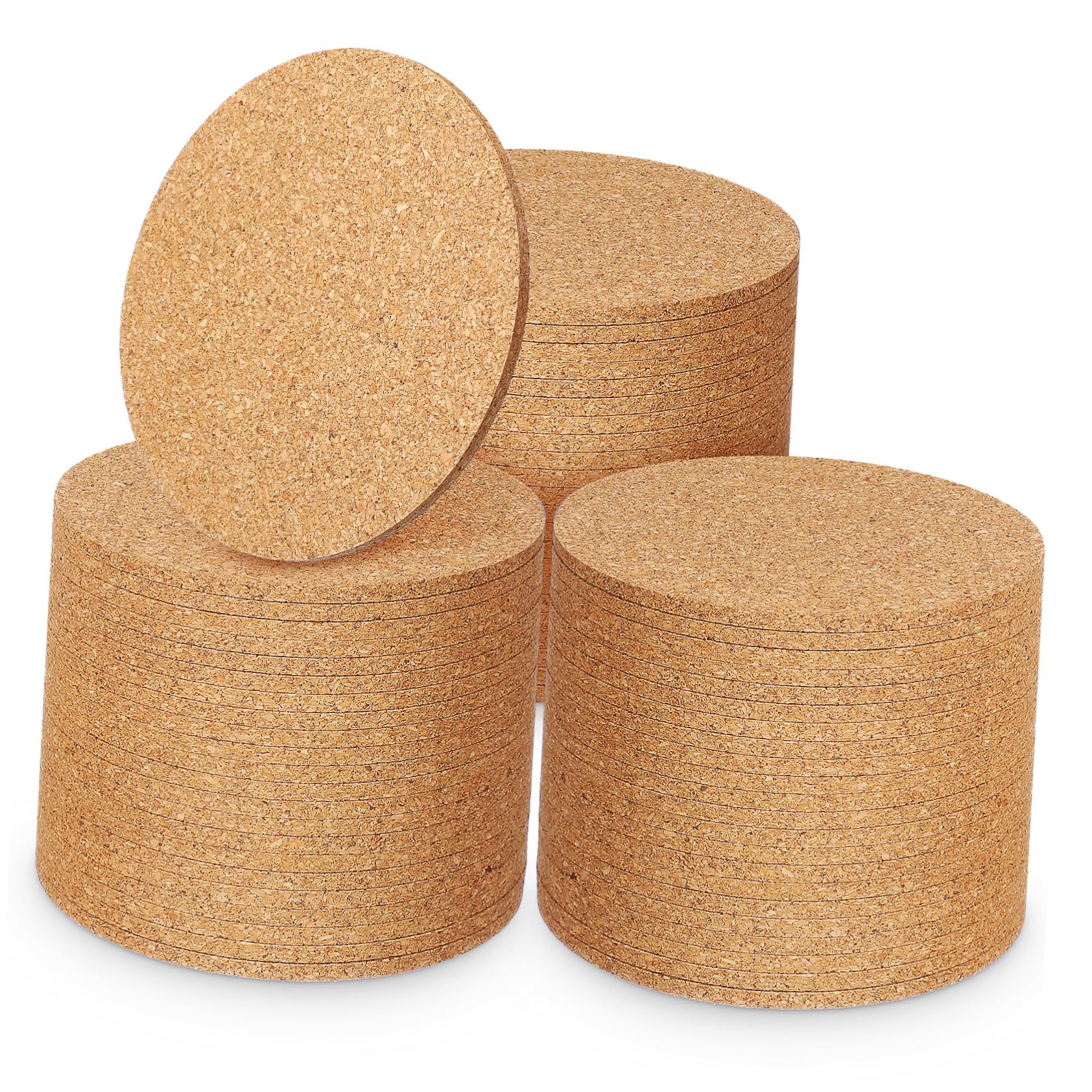 Sottobicchieri in Sughero Rotondi 100 Pezzi, Cuscinetti Khaki